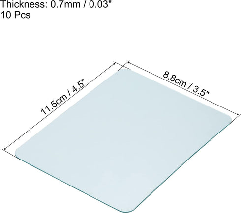 4.5 3.5 Inch 10 Pack PATIKIL x Welding Protection Lens, Transparent Protective Replacement Round Angle for Solar, Clear