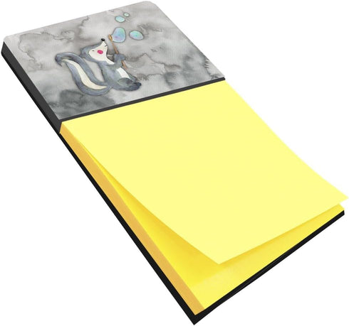 Skunk and Bubbles Watercolor Sticky Note Holder