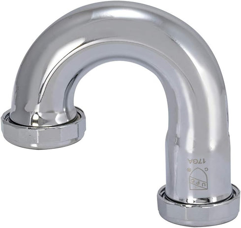 Eastman 1-1/4 Inch Heavy Duty J Bend with Slip Joint Connection, 17 Gauge, Brass Plumbing Fitting, Chrome, 35125 by EZ-FLO