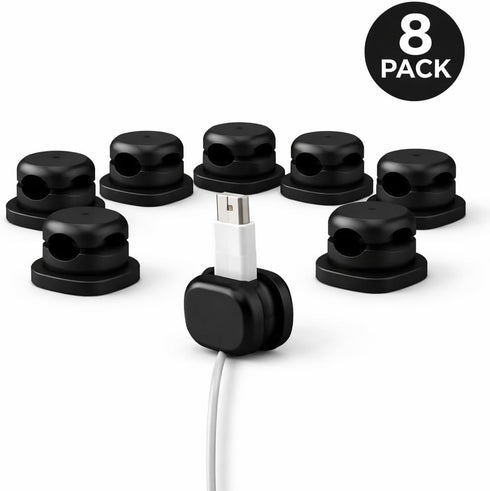Generic 8-Pack 360 Magnetic Rotating Cable Clips for Desk No-Residue Strong Adhesive Cord Organizer, no More Falling