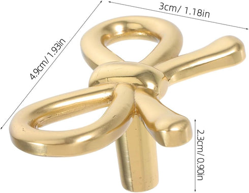 MALUGOGO Brass Bow Drawer Pulls Decorative Cabinet Handles Bronze Tone Bow-Shaped Door Handles for Shoe Cabinets