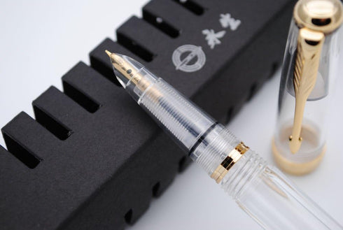 czxwyst Toso 618 Fountain Pen, Transparent with Golden Clip