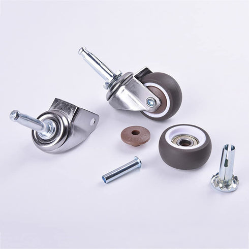 2 Inch Rubber Caster Wheel Set of 4 with 5/16" x 1-1/2" Stem for Furniture Crib Trolley Dining Car