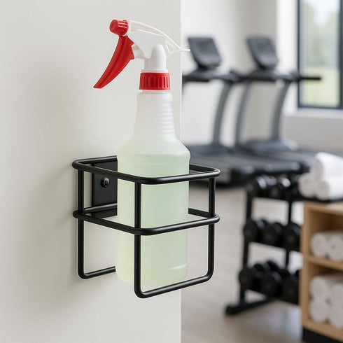 Getzi Commercial 1) Wall Mount Spray Bottle Holder Durable Steel Rack for Spray Bottles Space-Saving Storage Organizer