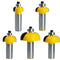 Wolfride 5pcs 1/2 Inch Shank Cove Router Bit Set Cove Molding Router