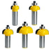 Wolfride 5pcs 1/2 Inch Shank Cove Router Bit Set Cove Molding Router