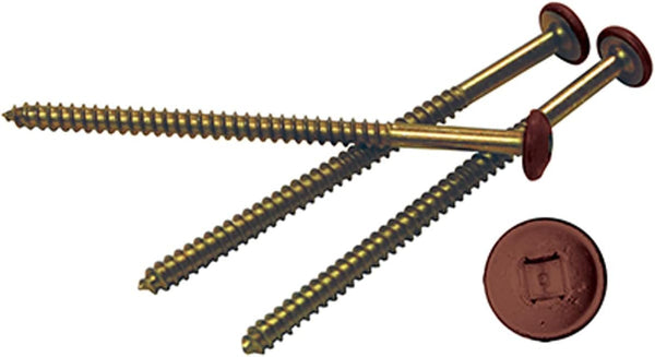 Ekena Millwork 3" Painted Screws for Builders Edge Vinyl Shutters, 027 - Burgundy Red