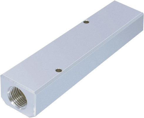 Beduan Aluminum 4-Way 6-Port Air Hose Manifold Block Splitter, 1/2"NPT Input, 1/4"NPT Output