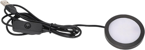 1.5m LED Round Light, Ultra Thin LED Puck Night Lights Aluminum Casing Under Cabinet Lighting USB Powered with Cable
