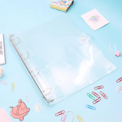 NatSumeBasics A4 Binder, 4 Ring Budget Binder with Clear PVC Planner Cover for Organizer Accessories