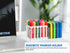Large Magnetic Dry Erase Marker Holder, Magnetic Glass Whiteboard Holder with Movable Dividers, Strong Pencil Holder