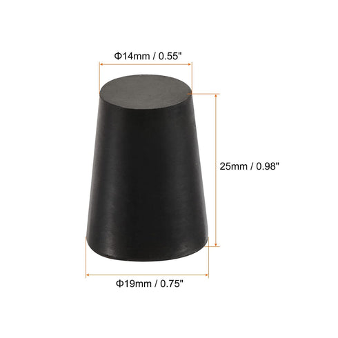 MECCANIXITY Rubber Tapered Plug, 14mm to 19mm Solid Test Tubes Bungs, 10 Pieces