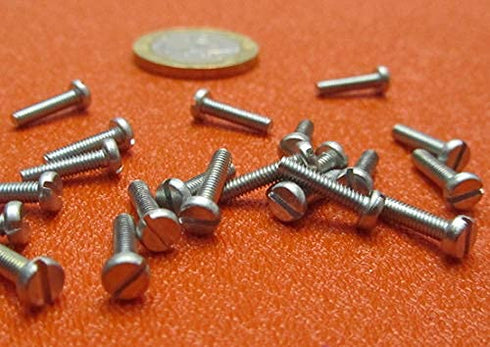 K-mac 18-8 M2.5 .45 mm 10 mm 200 Zinc Plated Stainless Steel Cheese Head Slotted Machine Screws, FT, x Thread Size x