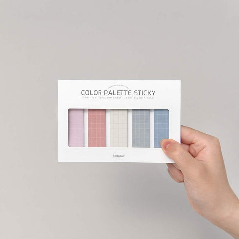 Monolike Color Palette Sticky Grid 500 C Set 4p - Self-Adhesive Memo Pad with 30 Sheets