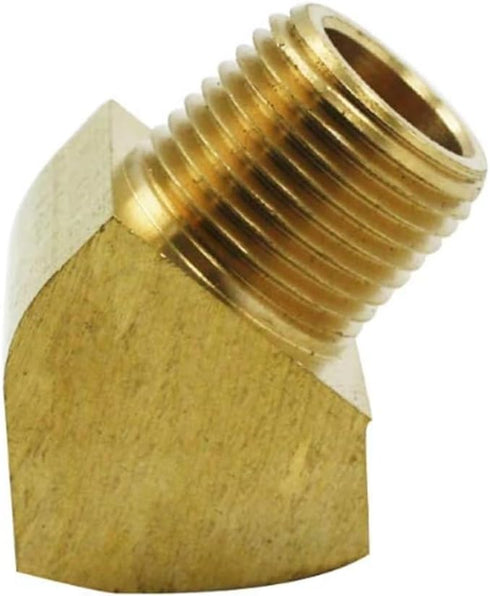 Brass 45 Degree Street Elbow, 3/4" Male x 3/4" Female NPT, 2 Pack