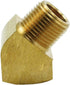 Brass 45 Degree Street Elbow, 3/4" Male x 3/4" Female NPT, 2 Pack