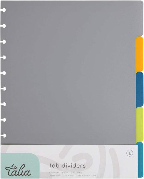 Talia Discbound Notebook - Dividers, 5tab Classic, Letter Size
