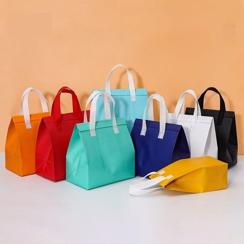 Generic 50 Pack Food(Blue,28x12x10cm) Insulated Take Away Bags Reusable Grocery Bag Thermal Insulation Food Bags