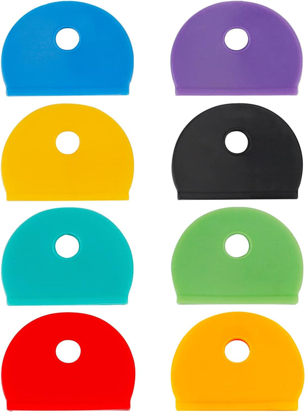 Uniclife Key Cap Covers, 32 PCS 1 Inch Key Identifiers for Standard House Keys, 8 Assorted Colors