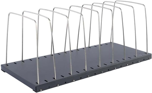 MMF Industries STEELMASTER Adjustable Desk File Organizer Rack, 8 Compartments, Black