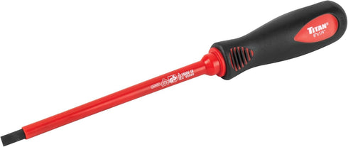 Titan 73273 Insulated Screwdriver, VDE 1000V Slotted 1/4-Inch x 6-Inch