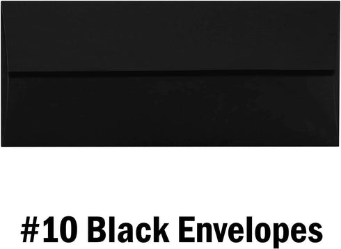 Hamilco Black Business Mailing Envelopes #10, 100 Pack 4 1/8 x 9 1/2"