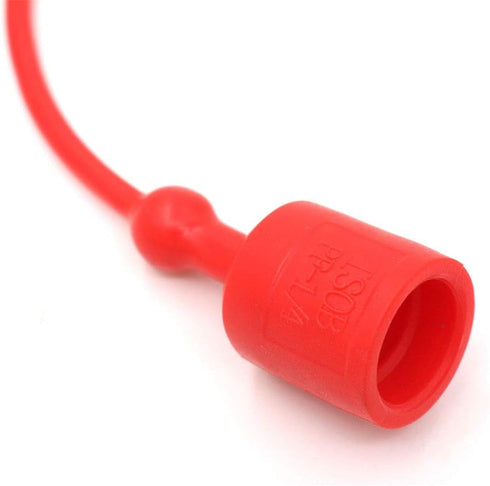 Hydraulic Coupler Dust Cap Plug Set 3/4 ISO-B, CEKER Male Female Quick Connects Fittings, Red Cap with Retention Ring,