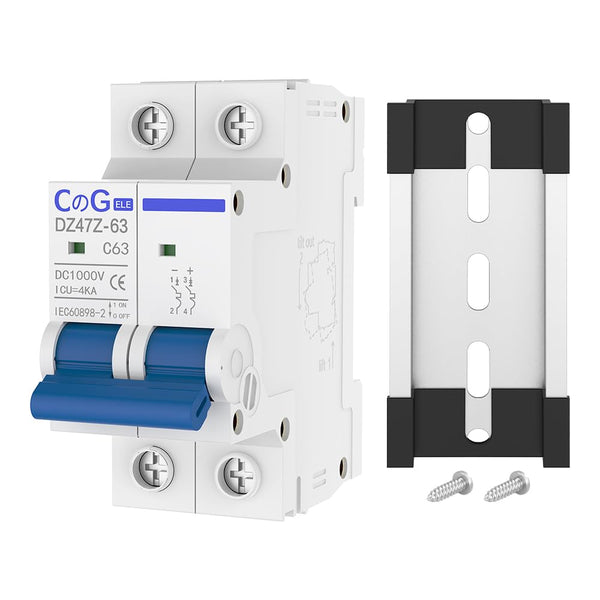 DC Miniature Circuit Breaker CGELE 2 Pole 63 Amp 1000V DC Disconnect Switch for Solar PV Systems