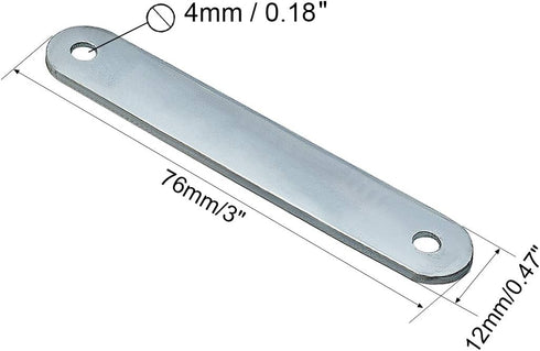 uxcell Repair Plate, 76mmx12mm Flat Fixing Mending Corner Brace Bracket Connector, Pack of 10