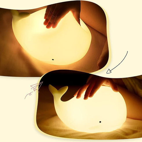 TTBDDDYH 7-Colors Touch Control LED Night Lamp, Whale Pat Pat Light, Baby Nightstand Lamp, RGB Colors Changing
