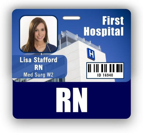 RN Badge Buddy Horizontal with Height & Weight Conversion Charts in Navy Blue
