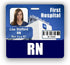 RN Badge Buddy Horizontal with Height & Weight Conversion Charts in Navy Blue