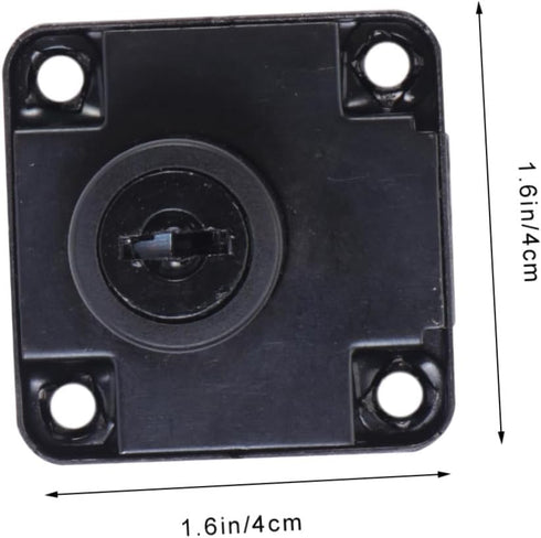 2 Mailbox 19mm 32mm GLEAVI Zinc Alloy Office Files Cabinet Cam Lock with Keys, Black Cupboard Drawer Lock for Desk