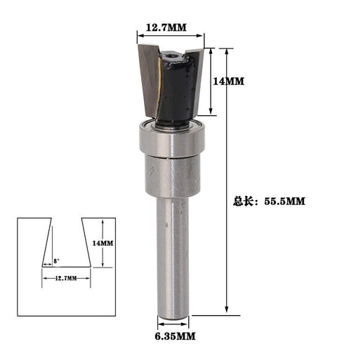 1/4" Shank Dovetail Router Bit, 10 Degree Wood Milling Cutter Tool for Furniture Building Cabinet Making