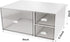 Stackable Desk Organizer with 3 Compartments, Storage Drawers for Makeup, Bathroom Organization, Accessories (White)
