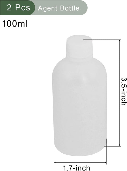 YOKIVE 2 Pcs Plastic Reagent Bottle, Cylindrical Container with Screw Cap Storage Liquids, Great for Laboratory Chemistry Use(Clear White, 100ml) by YOKIVE