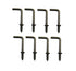 7/8" Antique Brass Ceiling Hooks, Vintage Bronze 7 Shape Right Angle Medal Hooks (40 Pack), 7/8 Inch L Shape Screw Hooks