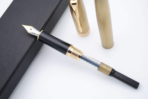 JINHAO 601a Retro Style Fountain Pen - Ink Pen (Retro Golden, Fine Nib)