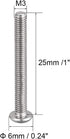 uxcell M3x25mm Machine Screws, Hex Socket Round Head Screw, 304 Stainless Steel Fasteners, 20pcs
