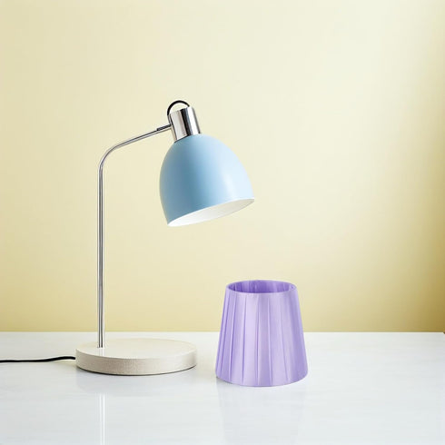 Cozy NUOBESTY Small Cloth Lampshade Light Cover for Table Floor Lamps Iron Frame with Purple Fabric Soft Decor