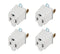 Oviitech 4 Pack 3 Prong to 2 Prong Grounded Outlet Wall Tap Adapter, Single Outlet Converter in White