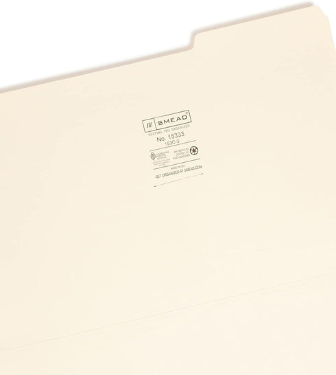 Smead File Folder, 1/3-Cut Tab, Right Position, Legal Size, 100 per Box