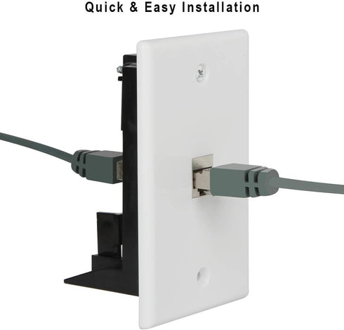 Wi4you Cat6 1 1 RJ45 CAT6A (1 2 pack) Wall Plate Port Gang Keystone Wall Plate with Low Voltage Mounting Bracket