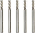End Mill 3/16" Cutting Dia, 1/4" Shank Dia, 4 Flute Drill Bit - 5pcs