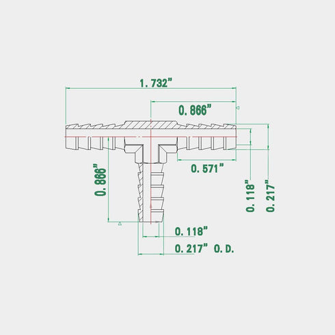 3-Way Tee Brass Hose Fitting, Nigo Industrial Co. 3/16" x 3/16" x 3/16" ID Hose Barb Pipe Fitting (Pack of 3)