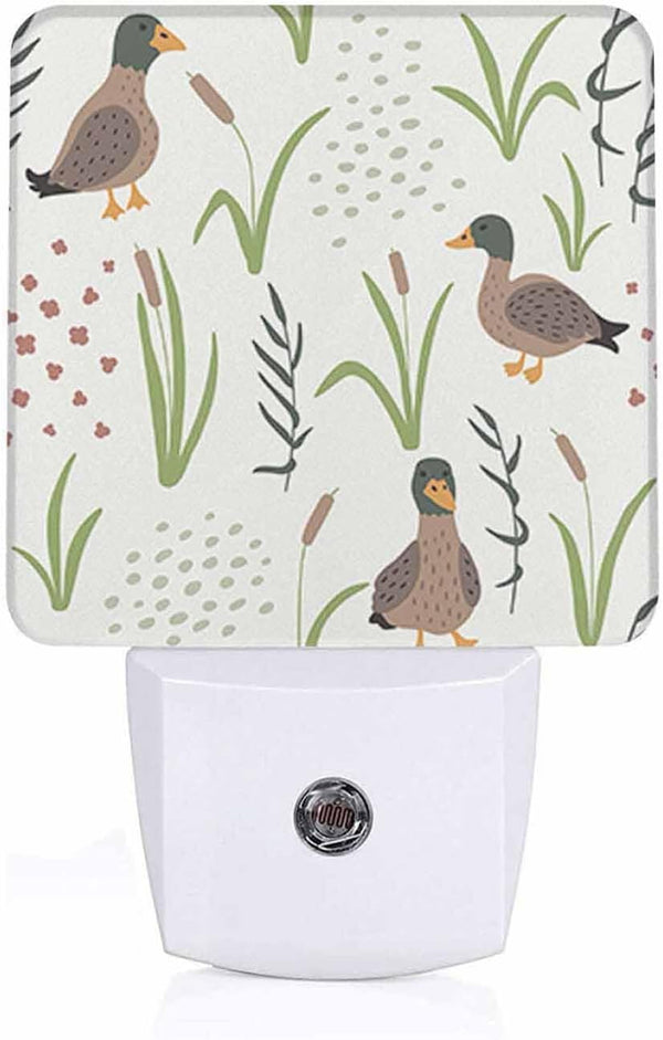Chrobak LED Night Light,Natural Grass Landscape Wild Duck LED Night Light Plug into