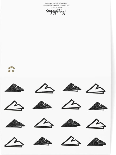 HAPPYVIBES 30 count Paper Airplane Pattern Blank Inside Personalizible