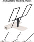 MSDADA Metal Book Stand for Desk, Adjustable Reading Rest Book Holder, Portable Cookbook Documents Holder, Sturdy Typing Stand for Recipes Textbooks Tablet Music Books(Black+Milky White) by MSDADA