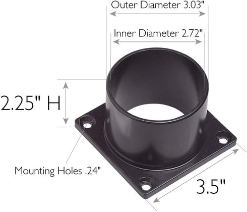 588004 3-Inch Design House Outdoor Pier Mount Base for Post Lights Only, Fits Diameter Light Posts, Weather-Resistant
