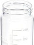 2 Pack 500 mL Wide Mouth Graduated Borosilicate Glass Bottle with GL70 Blue Polypropylene Screw Cap